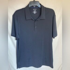 Apt 9 black short sleeve polo HEIQ smart temp size large